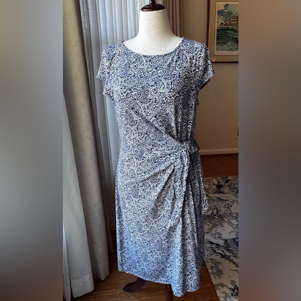 Tie-waist Paisley Print Dress
